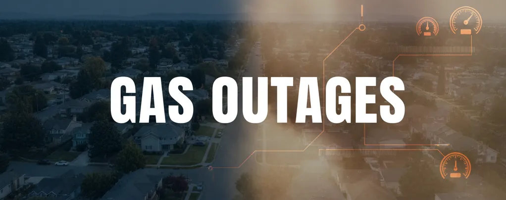 Natural gas service interruption in Gresham Oregon - Gas outage affecting heating and utilities for residents